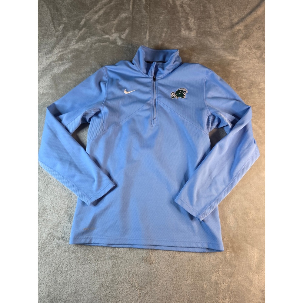Nike 1/4 Zip Pullover Mens Small Light Blue Tulane Green Wave Dri-Fit Jacket